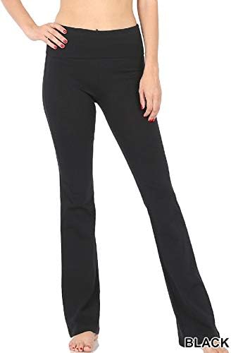 Зенана женска плус големина памук памук преклопете над половината од панталони за нозе од половината