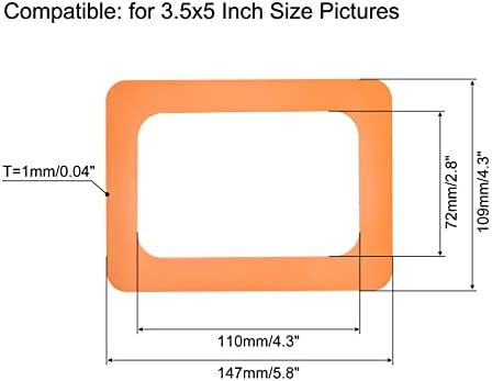 Meccanixity Магнетски фото рамки 3.5x5 Држачи за приказ Гумени магнети за фрижидер пост слики портокал пакет од 6
