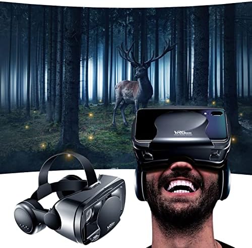 Ko2pkn Vr Слушалки ЗА И Андроид Телефони 3D Очила ЗА Виртуелна Реалност СО Очила За Безжични Слушалки За Филмови И Игри На Имакс