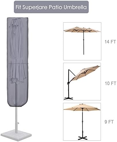 Покрив за чадори за внатрешен двор со шипка за 7 до 11 стапки чадори и 15 стапки двострани чадори, 600D заштитен водоотпорен капак со патент,