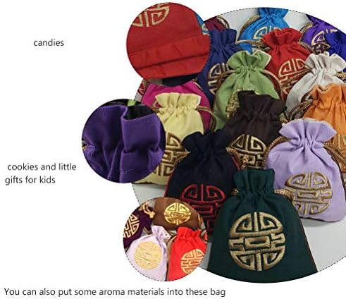 Cabilock Практични 4 парчиња Мала Торба За Складирање Лен Пакет Торбички Накит Торба За Складирање Случајна Боја