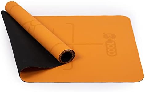 Cooldot Ulignment Yoga Mat - Премиум нелизгален јога мат - природна гумена јога мат со јога мат торба и систем за усогласување на ласер
