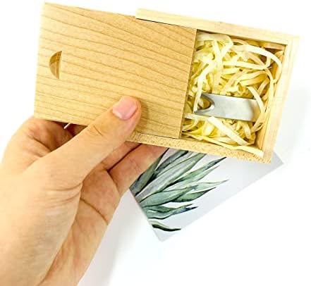 Дрвена кутија со лизгачки капаци од кутија за подароци од плоштад дрва со слајд врвен идеален контејнер за подароци или за занаетчиски