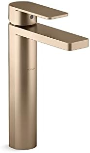 Kohler 23475-4N-BV паралелно висока тапа за мијалник за бања со една рачка 0,5 gpm, живописна четкана бронза