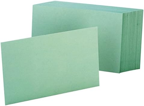 Картички за индекс на празни бои во Оксфорд, 3 x 5, зелена, 100 по пакување