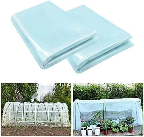 Shangxing 2 пакувања со стаклена градина чист пластичен филм-6,5 x 9,8 ft полиетилен стаклена градина покритие со обвивки УВ отпорни
