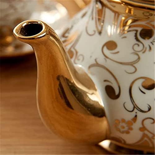 Чајник керамички златен модел чајник и чаша поставена лента лажица порцеланска кафе чаша чајник чајници