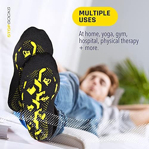 Stopcocks атлетски не лизгачки чорапи со нечисти плочки за жени, мажи, јога, баре, пилатес, теретана, спорт и болница