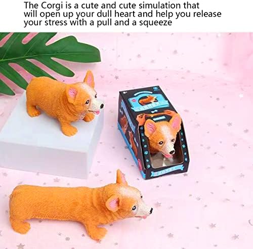 Squishies Fidget Sensory Stress Corgi Dog Dog играчки за деца возрасни тинејџери, интересни подароци за семејство и пријатели
