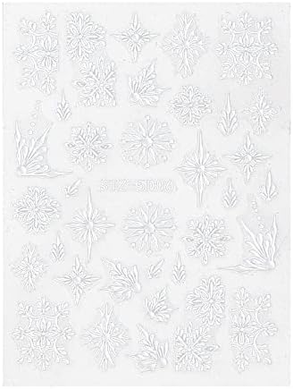 Незасилен нокти список на снегулка шема на налепници за нокти Декларации 5D шуплива шема за нокти за само-лепете луксузна декорација на ноктите