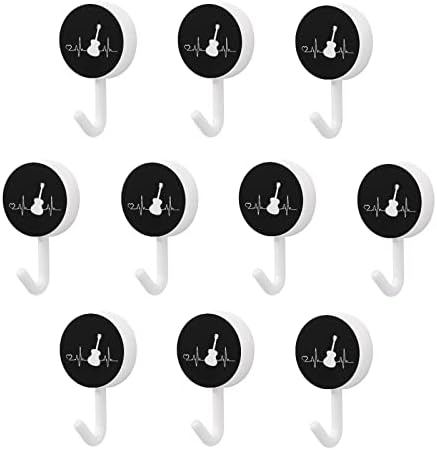 Гитара плеер срцеви куки на wallидни куки околу пластични куки издржливи лепливи куки за кујна бања 10 пакувања