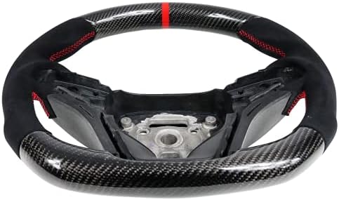 Ikon Motorsports, воланот компатибилен со 2012-2015 Chevy Camaro, црно јаглеродно влакно и алкантара воланот за четкан комплет со