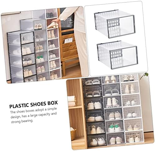 Besportble 3 парчиња кутија за чевли за преклопување на кутијата за складирање, чиста организаторска кутија, фиока за чевли,