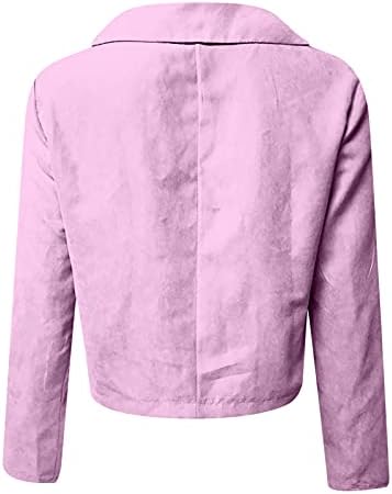 Ruziyoog faux велур јакна за жени случајна јака со долги ракави поштеди кратки моторцикли јакни моден лесен палто
