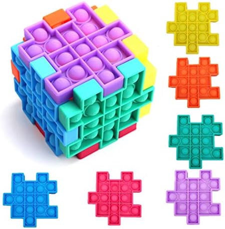 Dehasion 6 пакувања Push Pop Bubble Fidget Toy - Силиконски меурчиња што се појавуваат сензорни играчки аутизам специјални