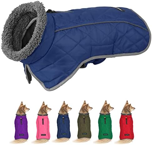 Фрафралли куче зимска палто јакна - рефлексивно прилагодливо ветерно кучешкото облекување, кучиња ладно време елек, топло руно поставено
