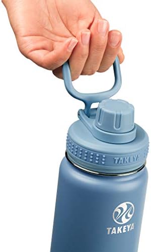 Takeya активира изолирано шише со вода од не'рѓосувачки челик со капакот на Spout, 18 мл, полноќно сино и активирани изолирани шише со вода