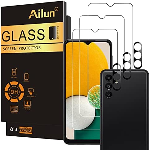 Ailun Стакло Заштитник На Екранот За Galaxy A13 5G 3 Пакет + 3 Пакет Камера Објектив Калено Стакло Отпечаток Од Прст Отклучување