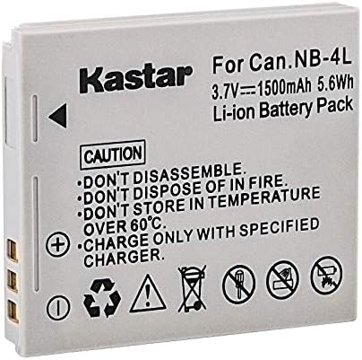 Батеријата за замена на литиум-јон за kastar NB-4L за Canon PowerShot SD780 IS SD940 IS SD960 IS SD970 IS SD1000 SD1100 IS SD1400 IS TX1, PowerShot