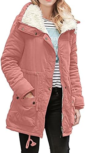 Prdecexlu Park Trendy долги ракави Овер -палто дами дуксери зимски удобни лабави палта цврсти памучни џеб памук