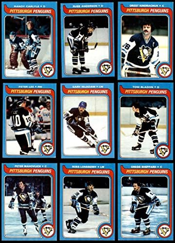 1979-80 Топс Питсбург пингвини во близина на тим сет Питсбург Пингвини екс пингвини