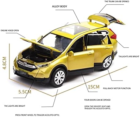 Скала модел на автомобили за легура на легура на Хонда CR-V диекаст Метални возила Минијатурна скала за роденденски подароци за роденден 1:32 Процентот