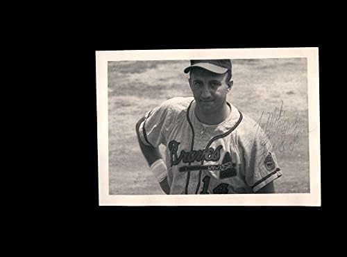 Френк Торе ЈСА Коа потпиша гроздобер 4х5 1950 година храбри оригинални фото -автограм - автограмирани фотографии од МЛБ