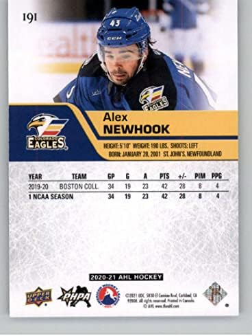 2020-21 Горна палуба AHL 191 Алекс hухук Колорадо Орли РЦ РЦ-картичка за трговија со хокеј