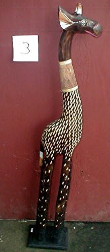 Емералд Сити Увезува жирафа дрво рачно врежан ХХХ-Голем 39 инчен Висок Бали Африкански стил само 3 е достапен