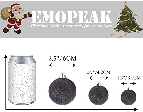 Емопек 24 парчиња Божиќни топки украси за Божиќна елка - расипани украси на новогодишни украси што висат топка за декорација на венчавки за