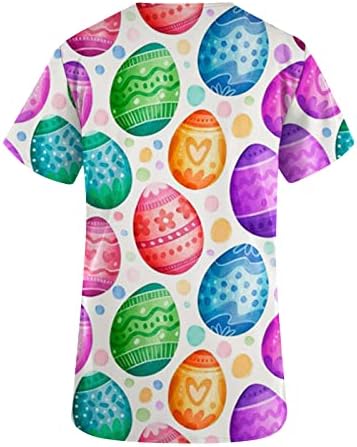 Врвна кошула за тинејџерски девојки есен лето 2023 година краток ракав v врат графички основен чистач среќен подарок велигденска