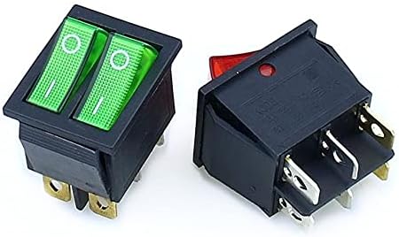 DJDLFA KCD8 6PIN Rocker Switch Switch Switch Duplex Off 2position 6 Pins со светлина 16A 250VAC/20A 125VAC