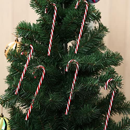 Zsail Божиќни бонбони трска 32 парчиња бонбони трска пластична елка виси украси со околу 11 -тина кабел