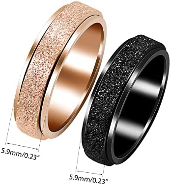 Улверидо 6мм Спинер свадба бенд прстен вртејќи се ротирачки анксиозни прстени прстени за песок за сјај за сјај за жени мажи