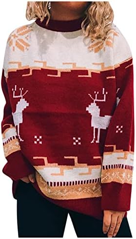 Кимлог Грд Божиќен Џемпер Женски Божиќни Џемпери Џемпери Со Долги Ракави Смешни Празнични Џемпери Џемпери За Жени