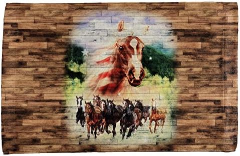 4 јули див Коњ Мустангот Патриот Целиот Рака Пешкир Мулти Стандард Една Големина