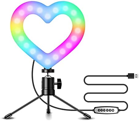 XIXIAN 6 Инчен RGB Видео Светло ВО Облик НА СРЦЕ Led Пополнете Светло ЗАТЕМНУВАЊЕ USB Напојува Со Флексибилни Ballhead Адаптер