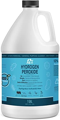 12% Раствор На Водород Пероксид - 1 Галон - Еколошки Природен Раствор За Чистење За Кујна, Бања, Перење И Домашен БОКАЛ HDPE Со Капаче