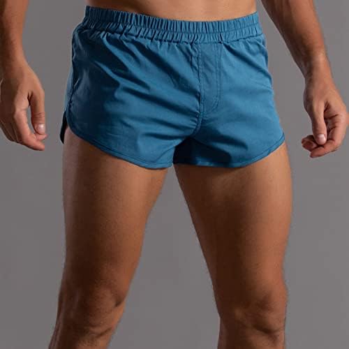 Bmisegm Машки боксерски шорцеви мажи летни цврсти панталони во боја еластичен бенд лабав брзо сув случајно спортско трчање