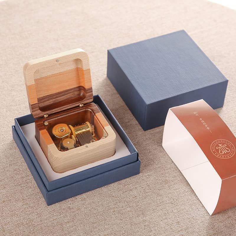 Softalk дрвена кутија за накит со три бои Ретро музичка кутија Божиќ роденден Денот на вineубените подароци за пријатели и девојчиња