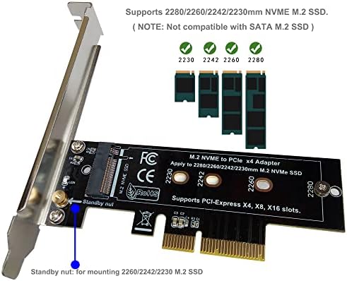 NVME PCIE адаптер M.2 SSD на PCIE 3.0/4.0 Expansion Card со алуминиумски топлински мијалник, поддршка PCIE X4/X8/X16 слот.