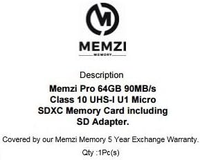 MEMZI PRO 64gb Класа 10 90MB / s Микро SDXC Мемориска Картичка Со Sd Адаптер За Samsung Galaxy J1 Серија Мобилни Телефони