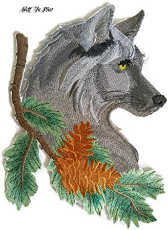 Надвор од природата ткаени во навои, неверојатно животинско царство [Волк во бор] [обичај и уникатно] везено железо на/шива лепенка