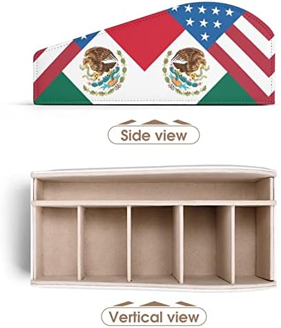 Американско мексиканско знаме PU Control Control Control Control Multifunctional Desktop организатор за далечински држачи за ТВ