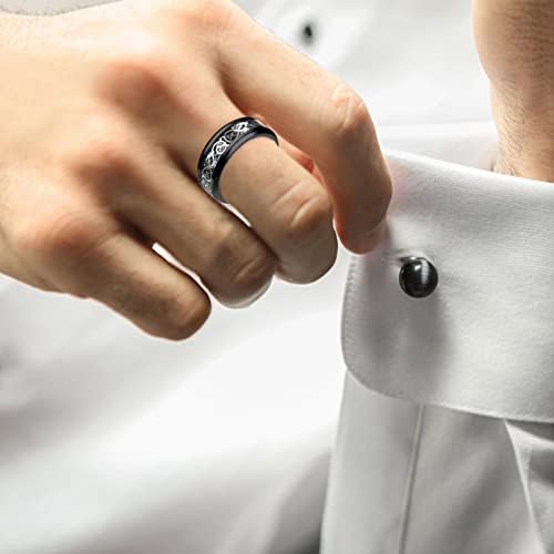 2023 година Нов титаниум Златен прстен Змеј со сребрен змеј од челик од не'рѓосувачки прстен минимални прстени за жени