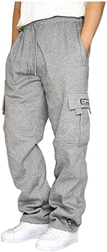 Џогер на егмода машка џогер со џебови, мажи спортски атлетски џогери панталони лесни обични товарни панталони