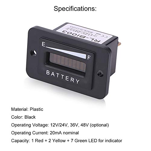LED дигитална индикатор за мерач на мерач на мерач на мерачи, мерач на батерии 12V/24V/36V/48V за количка со метар час метар