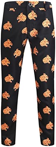 Тело централни панталони Менс модна лежерна печатење животински образец гроздобер костуми панталони Божиќни панталони