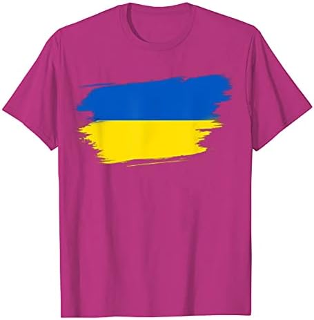 Fragarn летни врвови за мажи 2022 украински знаме лабаво вклопени кратки ракави симпатична летна маица машка тркалезна врат Туника