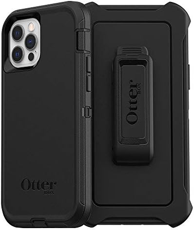 OtterBox БРАНИТЕЛ СЕРИЈА Случај Случај за iPhone 12 &засилувач; iPhone 12 Про-ЦРНА